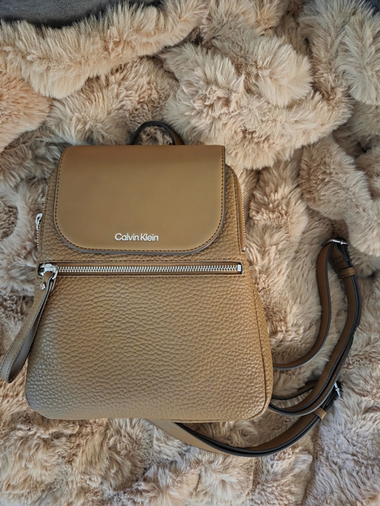 ck mini backpack Calvin Klein Shay Organizational : Clothing, Shoes & Jewelry 1/2W x 9 Calvin Klein Camel Pebbled Leather